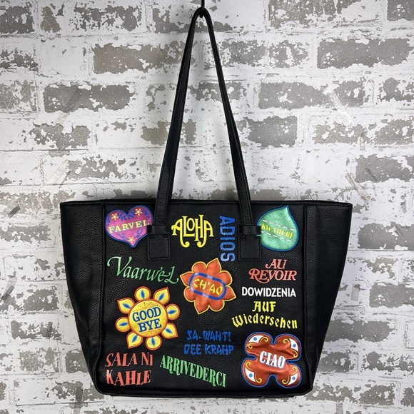 Disney Handbags - Disney Parks+Danielle Nicole It's A Small World Exit Tote Bag "Goodbyes" Black *